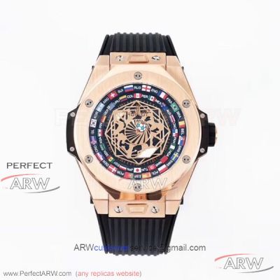 HB Factory Hublot Big Bang Sang Bleu World Cup Edition Rose Gold Case 45 MM Copy HUB1213 Watch